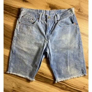Levis 511 Slim Fit Denim Shorts Mens 31 Light Wash Acid Frayed Hem Blue Jorts